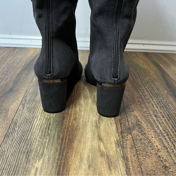 ALFANI Nessii Step 'N Flex Wide-Calf Knee High Dress Boots Sz 7 NWT Gray Leather - Picture 7 of 12